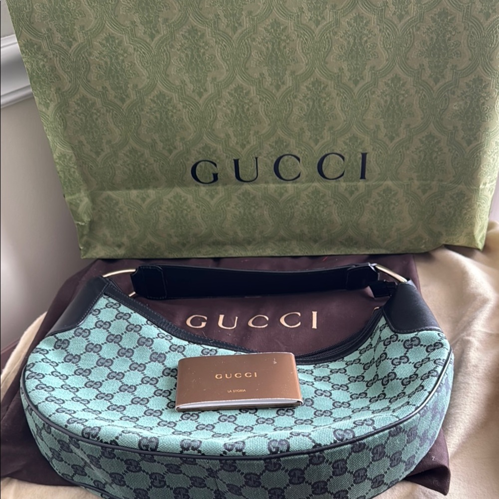 Gucci green and Black Hobo Bag